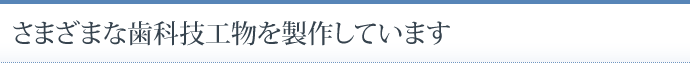 さまざまな歯科技工物を製作しています